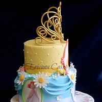 Disney Princesses Cake with Edible Tiara