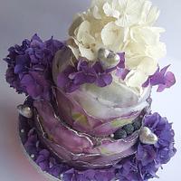 Purple hydrangea cake