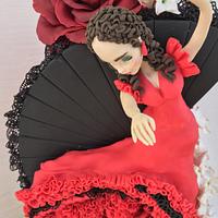 Spanish flamenco dancer cake