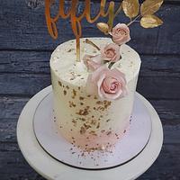 Dusky Pink Floral Cake
