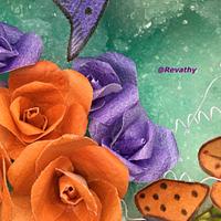Wafer paper Butterfly & flowera
