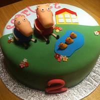 Peppa Pig and George birthday cake