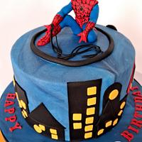 Spiderman inspired birthday cake