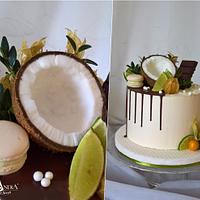 Drip cake with coconut