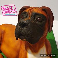 Carved Boxer Dog Cake
