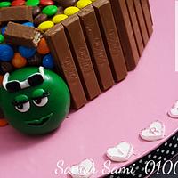 M&m's, Snickers ,Maltesers and KitKat chocolate cake 