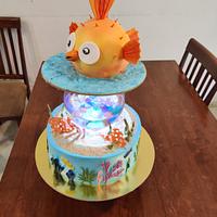 Aquarium theme cake