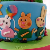 TWO TIERED PEPPA PIG CAKE