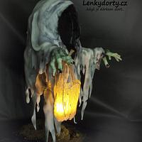 Halloween ghost antigravity cake