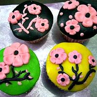 Cherry blossoms cupcake