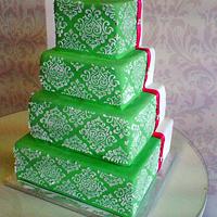 Kelley Green Stencil Cake
