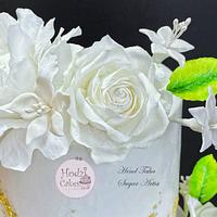 Floral Wedding Cake 💐🤍🍃