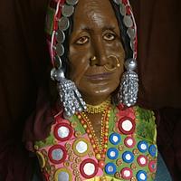 Indian tribal woman chocolate sculpture 
