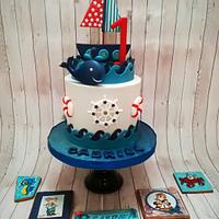 Sailor cake and Cookies for Gabriel's 1st Birthday