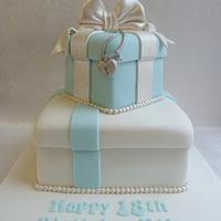 Tiffany inspired Bow box cake