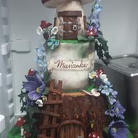 Fairy forest 1st birthday cake