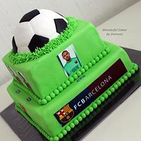 Soccer cake; FC Barcelona