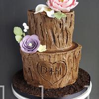 Rustic Tree Stump Cake
