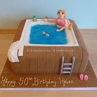 Hot tub Birthday Cake
