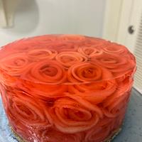 Apple roses in apple jelly