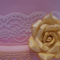 Pink & Gold wedding cake 