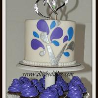 Cupcake tower for wedding - Blue and Purple