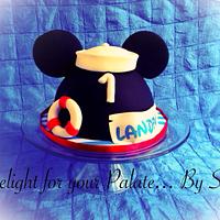 Mickey Mouse Nautical Smash Cake 