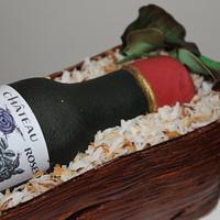 Wine gift box cake
