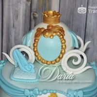 Cinderella carriage baptism cake