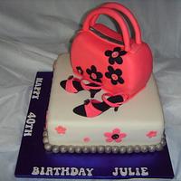 Handbag & Shoes Two Tier Birthday Cake