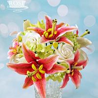Tiger Lily Bouquet Cake