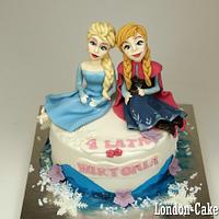 Anna & Elsa Frozen Cake