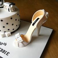 Chanel cake with matching sugar shoe