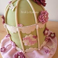 Vintage Birthday Bird Cage Cake