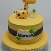 Giraffe 2nd Birthday Cake