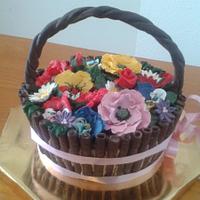 CAKE BASKET FLOWERS