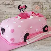 Minnie mouse  in car