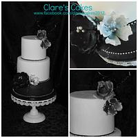 Black and Bling Wedding Cake