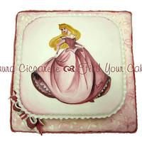 Aurora princess painted cake