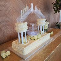 Wedding cake with fountain