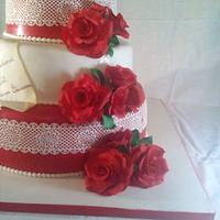 cake red roses
