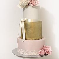 Romantic gold and pink
