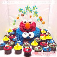 Cookies Monster and Elmo Cake