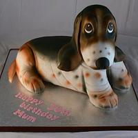My first sculpted dog cake