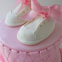 Baby Booties, Buttons & Bows Baby Shower Cake