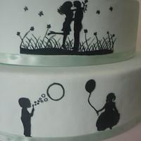 SILHOUETTE WEDDING CAKE