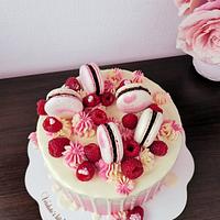 Cake with macarons 