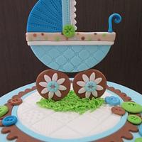 Stroller and Buttons Cake