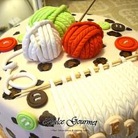Fashion knitting cake