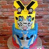 Transformers Bumblebee & Optimus Prime Cake - cake by - CakesDecor